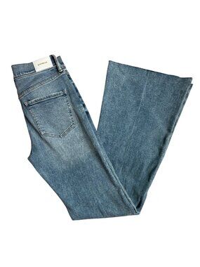 Express Jeans Womens Size 2L Tall Long 70s Flare Mid Rise Stretch Bell Bottom